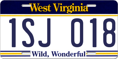 WV license plate 1SJ018