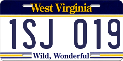 WV license plate 1SJ019