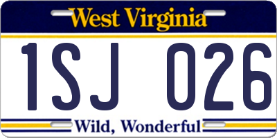 WV license plate 1SJ026