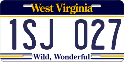 WV license plate 1SJ027