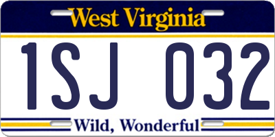 WV license plate 1SJ032