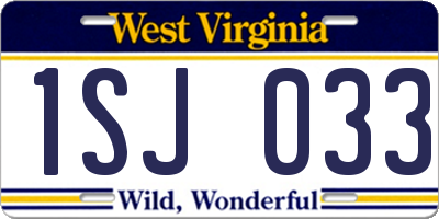 WV license plate 1SJ033