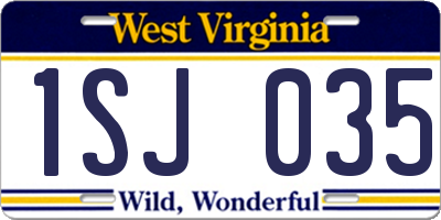 WV license plate 1SJ035