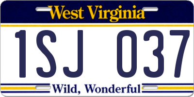 WV license plate 1SJ037