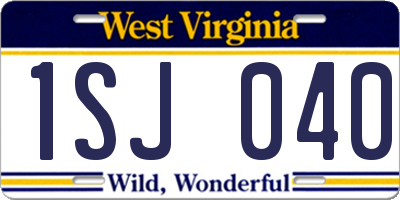 WV license plate 1SJ040