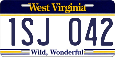 WV license plate 1SJ042