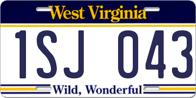 WV license plate 1SJ043