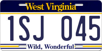 WV license plate 1SJ045