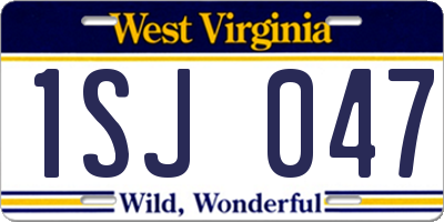 WV license plate 1SJ047