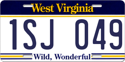 WV license plate 1SJ049