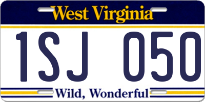 WV license plate 1SJ050