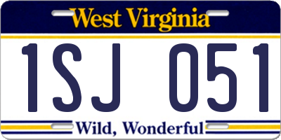 WV license plate 1SJ051