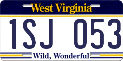 WV license plate 1SJ053
