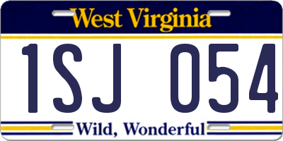 WV license plate 1SJ054