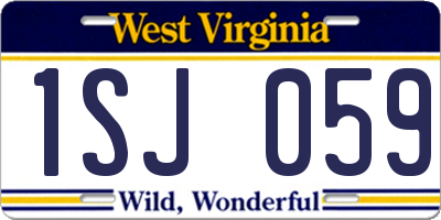 WV license plate 1SJ059