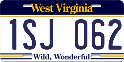 WV license plate 1SJ062
