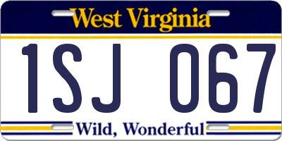 WV license plate 1SJ067