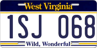 WV license plate 1SJ068