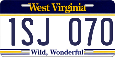 WV license plate 1SJ070