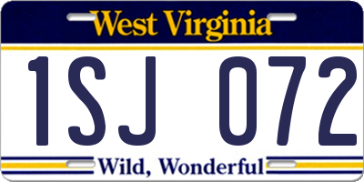 WV license plate 1SJ072