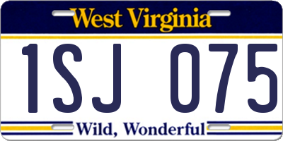 WV license plate 1SJ075