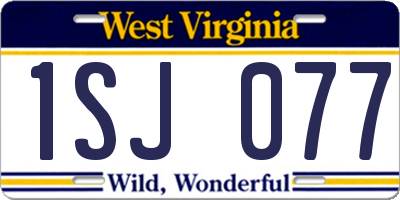 WV license plate 1SJ077