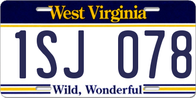 WV license plate 1SJ078