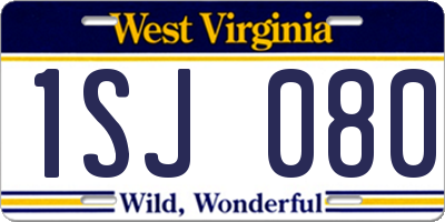 WV license plate 1SJ080