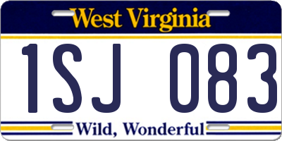 WV license plate 1SJ083
