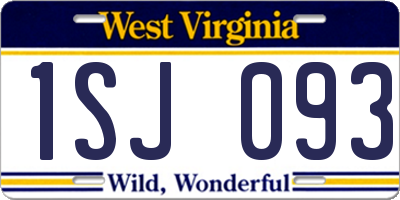 WV license plate 1SJ093