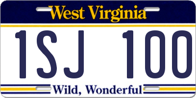 WV license plate 1SJ100