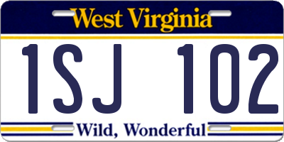 WV license plate 1SJ102