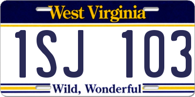 WV license plate 1SJ103