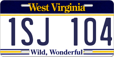 WV license plate 1SJ104