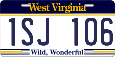 WV license plate 1SJ106