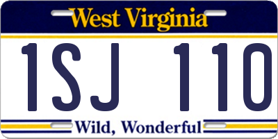 WV license plate 1SJ110