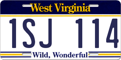 WV license plate 1SJ114