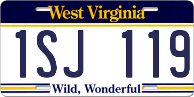 WV license plate 1SJ119