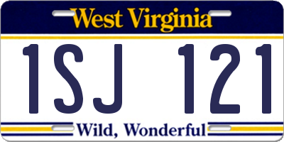 WV license plate 1SJ121