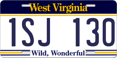 WV license plate 1SJ130