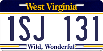 WV license plate 1SJ131