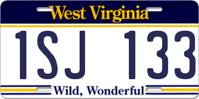 WV license plate 1SJ133