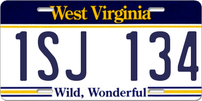 WV license plate 1SJ134