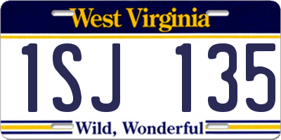 WV license plate 1SJ135