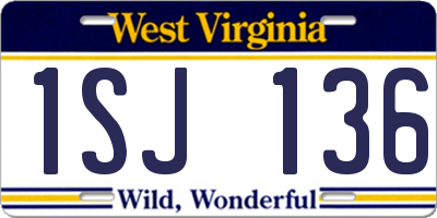WV license plate 1SJ136