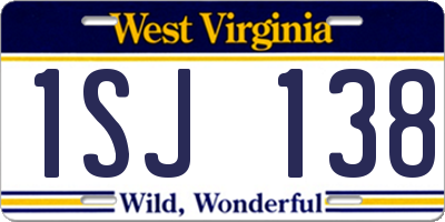 WV license plate 1SJ138