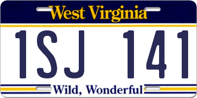 WV license plate 1SJ141