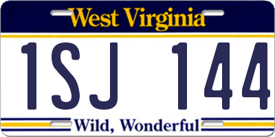WV license plate 1SJ144