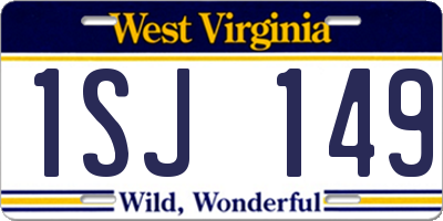 WV license plate 1SJ149