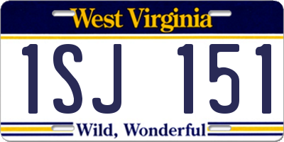 WV license plate 1SJ151